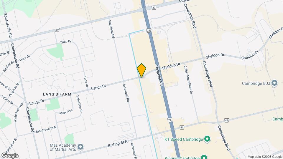 Spacious 3-Bedroom Freehold Townhouse with Garage, Balcony & Parking in Cambridge Map and Location Details