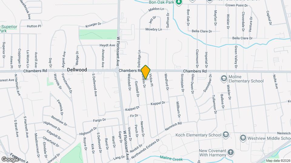 9854 Dennis Dr Map and Location Details