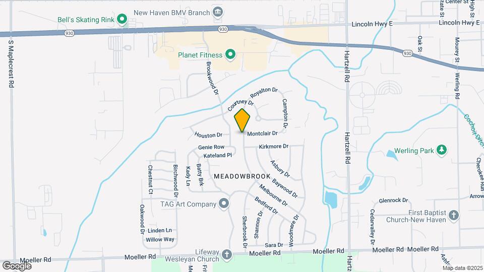 1154 Melbourne Dr Map and Location Details