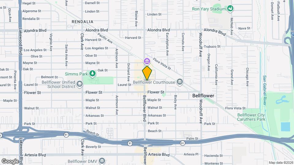 16674 Bellflower Blvd Map and Location Details