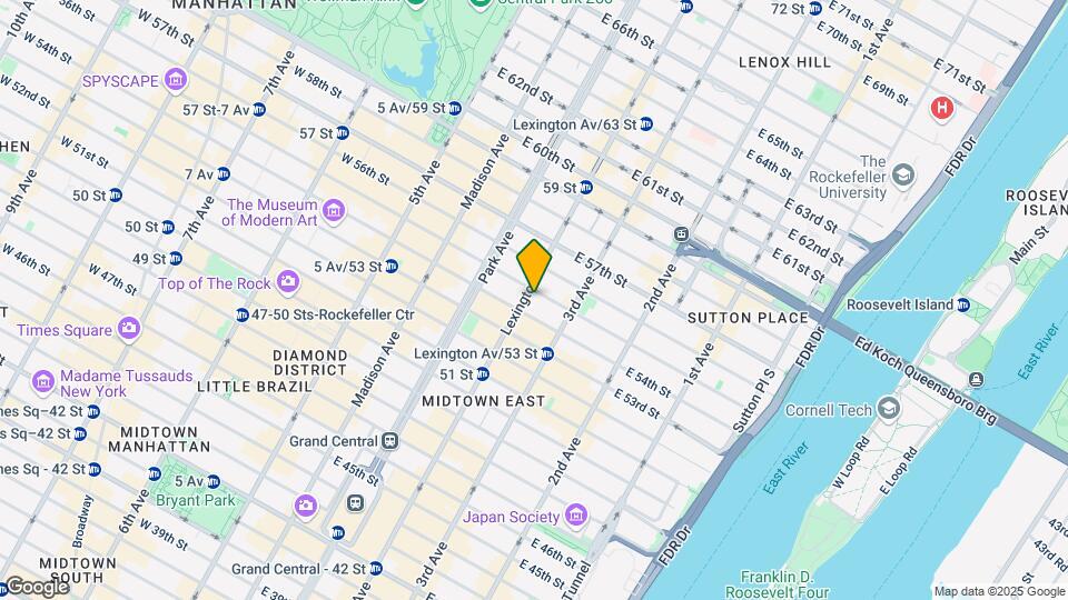 136 E 55th St Mapa y Detalles de la Ubicación