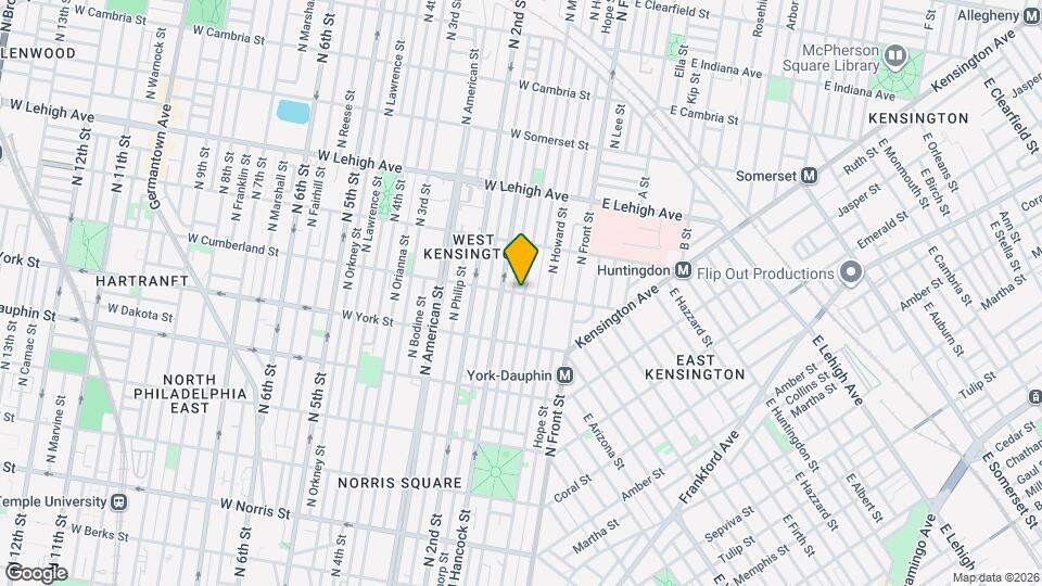 2500 N Mascher St Mapa y Detalles de la Ubicación