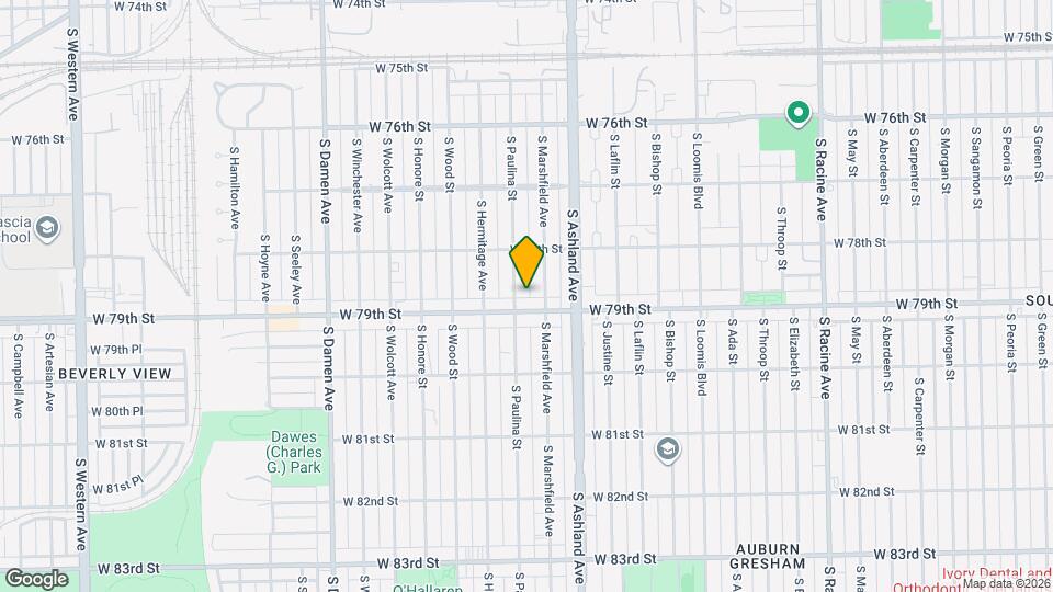 7843 S Paulina St Map and Location Details