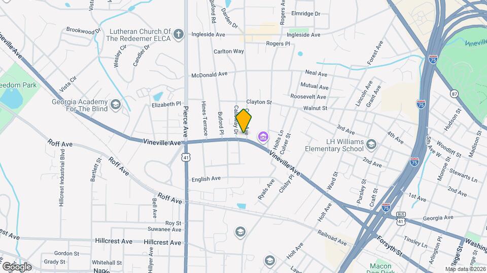 2427 Vineville Ave, Unit #1 Map and Location Details