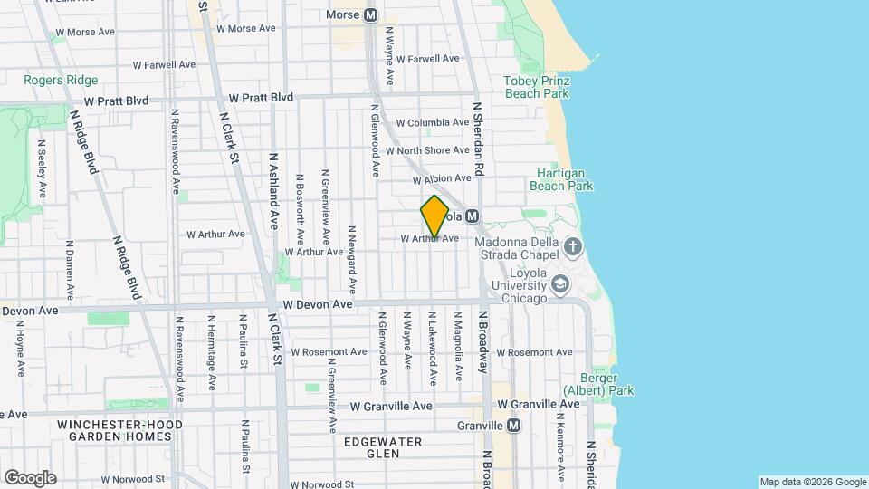 1257 W Arthur Ave, Unit #2 Map and Location Details