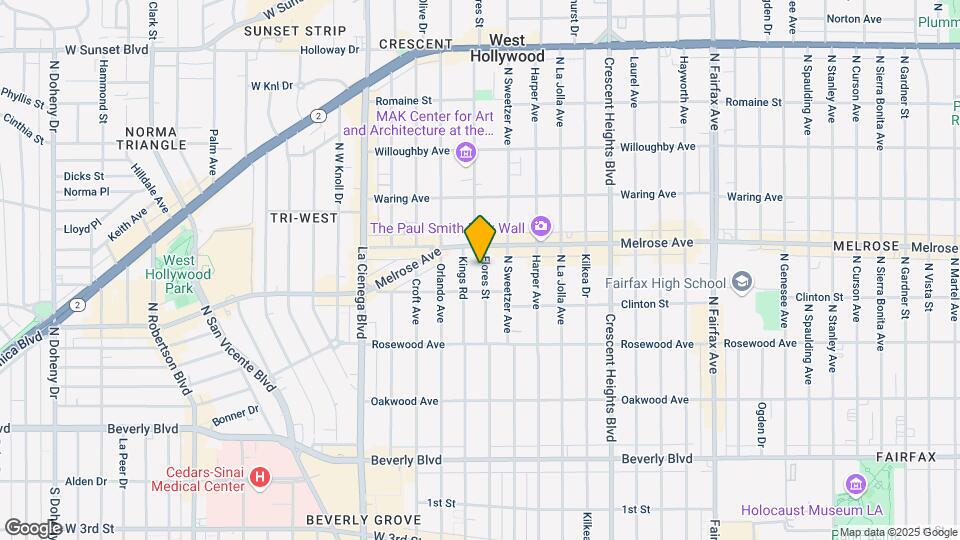 625 N Flores St Map and Location Details