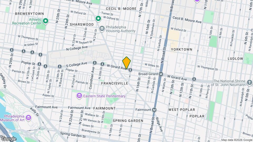 1714 W Girard Ave Mapa y Detalles de la Ubicación