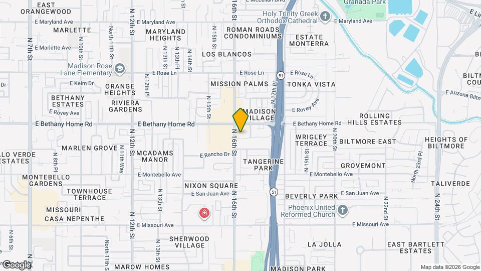1610 E Palo Verde Dr Map and Location Details