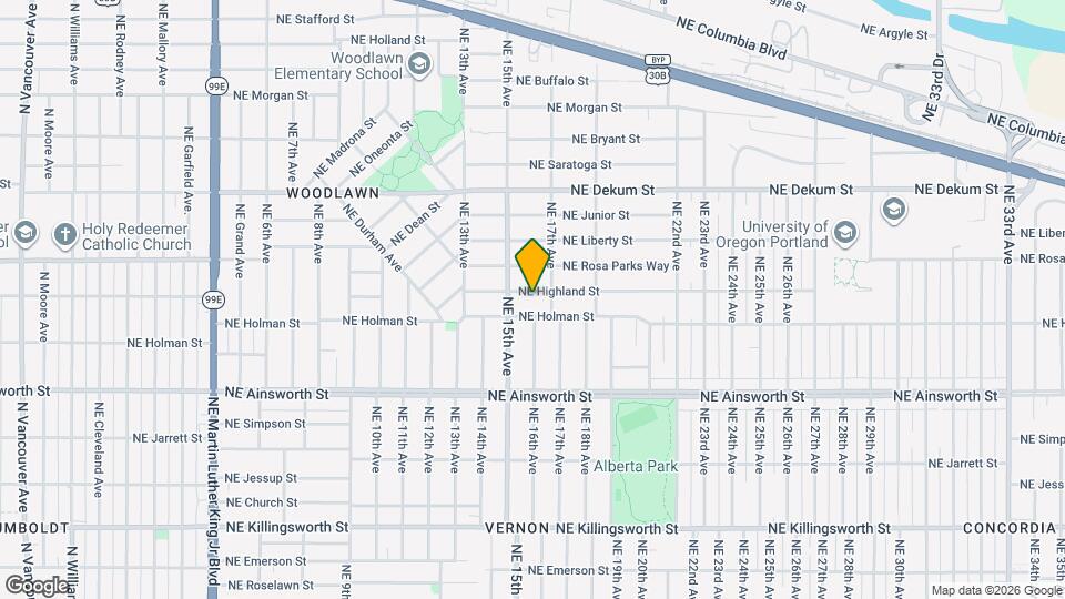 1606 NE Highland St Map and Location Details