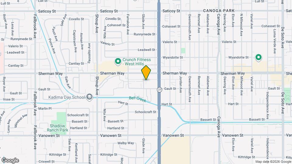 7130 Glade Ave Map and Location Details