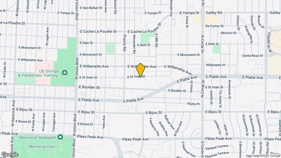 2413 E St Vrain St Map and Location Details