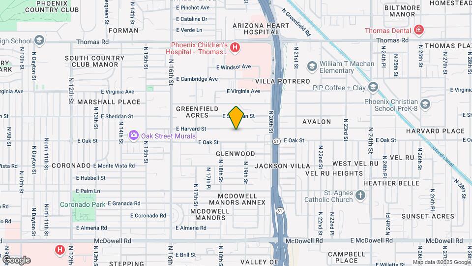 1825 E Harvard St, Unit 1 Map and Location Details