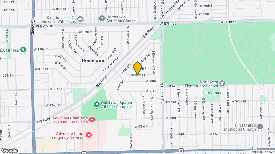 4129 W 90th St Map and Location Details