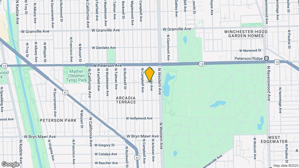 5858 N Artesian Ave Map and Location Details