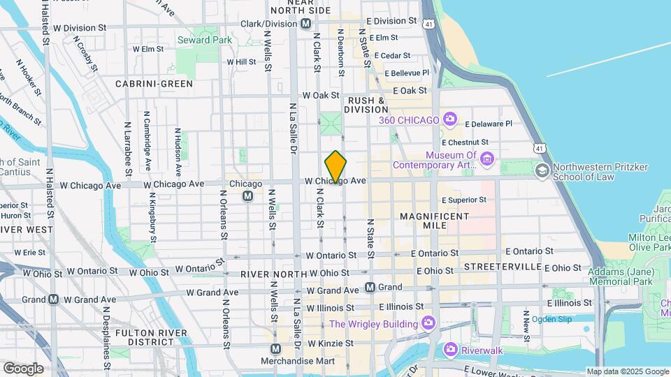 33 W Chicago Ave Map and Location Details