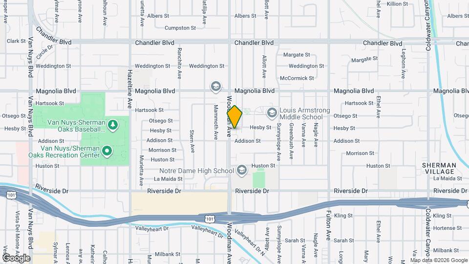 5020 Woodman Ave Map and Location Details