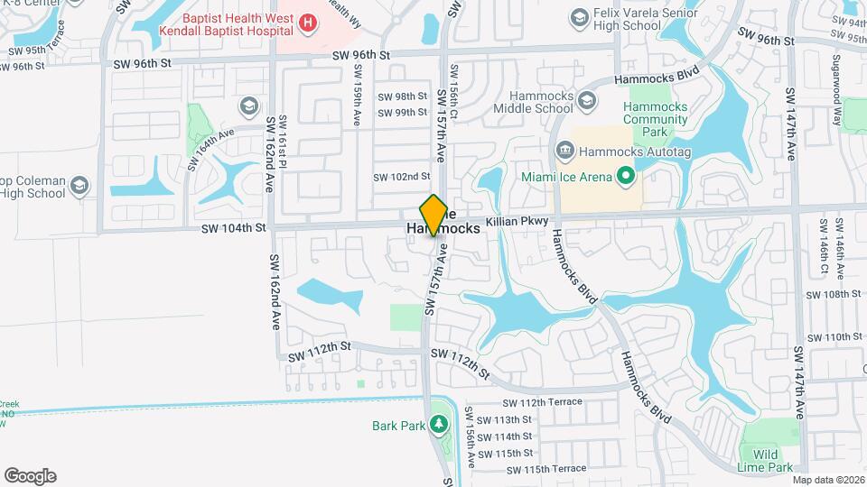 10450 SW 157th Ct, Unit Kendall Map and Location Details