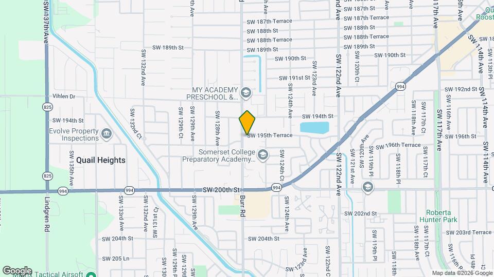 12650 SW 195th Ter, Unit 12650 sw 195 terr Mapa y Detalles de la Ubicación