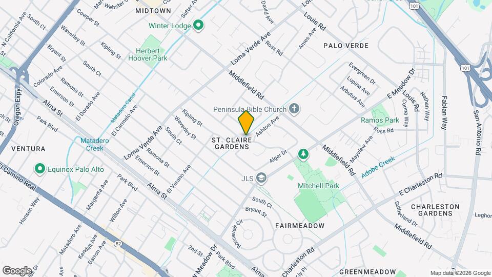 3381 Cowper St Map and Location Details