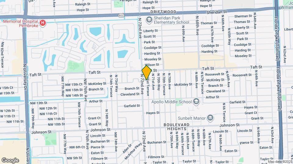 1520 N 71st Terrace Map and Location Details