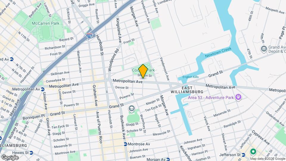 Metropolitan Avenue Mapa y Detalles de la Ubicación