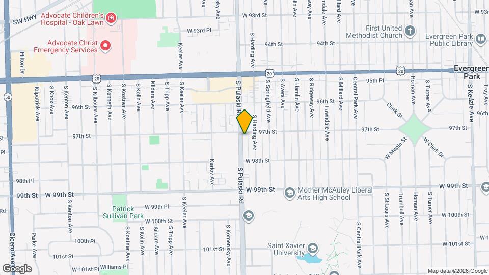 9713 S Pulaski Rd Mapa y Detalles de la Ubicación