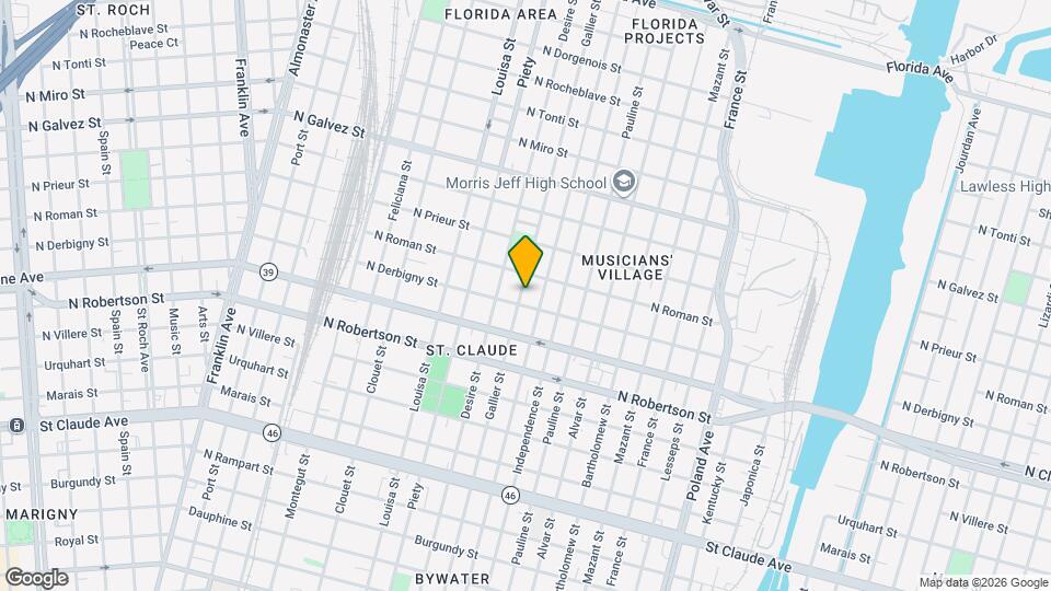 1715 Gallier St, Unit B Map and Location Details