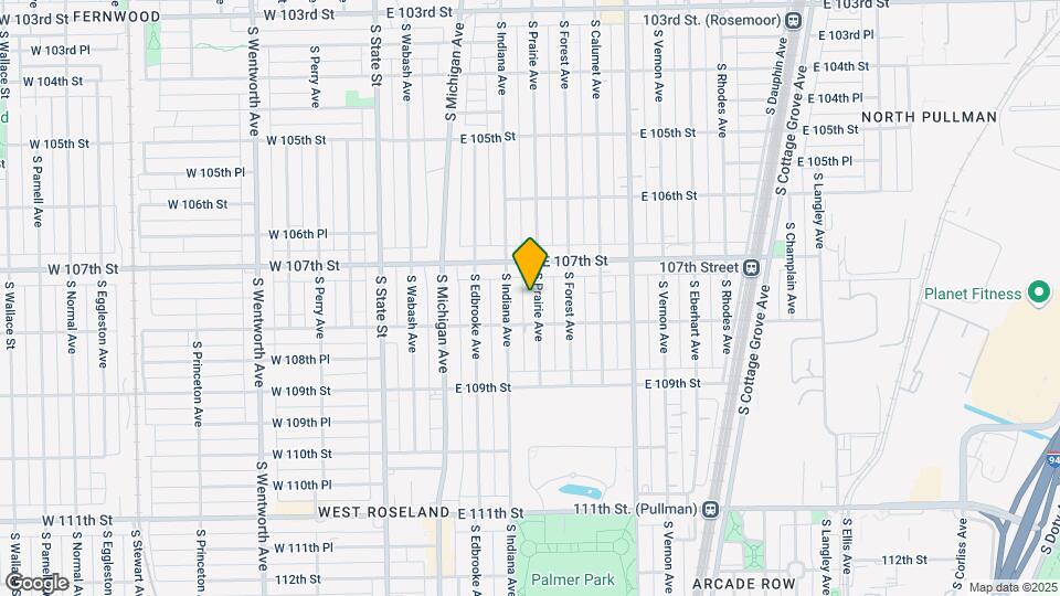 10734 S Prairie Ave Map and Location Details