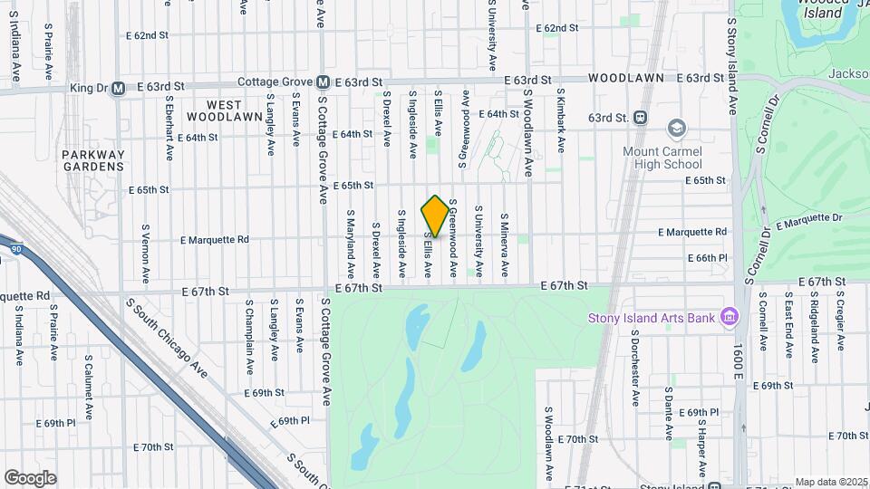 6607 S Ellis Ave Map and Location Details