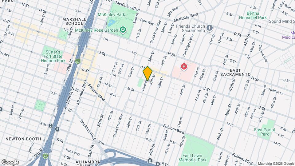 1121 Dolores Way Map and Location Details