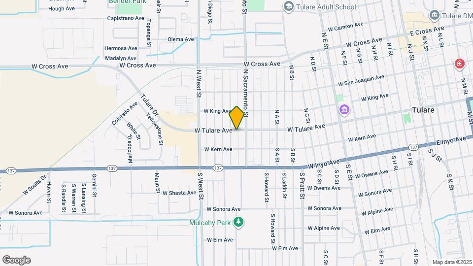 1129 W Tulare Ave Map and Location Details