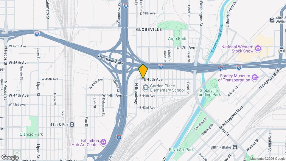 58 E 45th Ave Map and Location Details