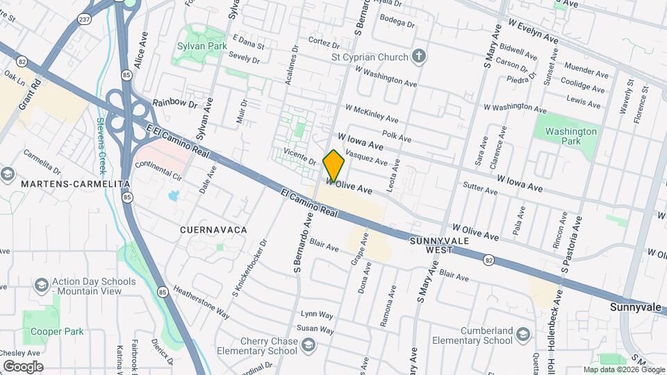 1178-1180 W Olive Ave Map and Location Details