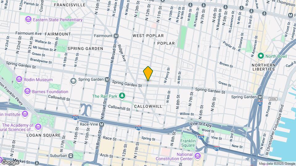 1043 Spring Garden St, Unit 2F Map and Location Details