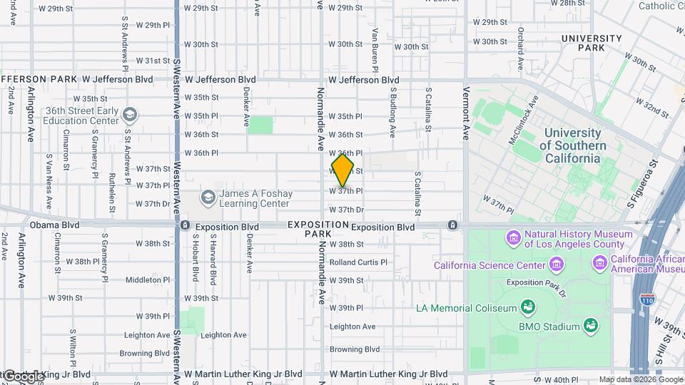 1348 W 37th Pl Mapa y Detalles de la Ubicación