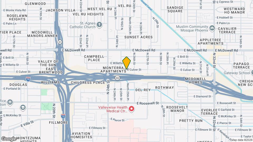 2517 E Culver St Map and Location Details