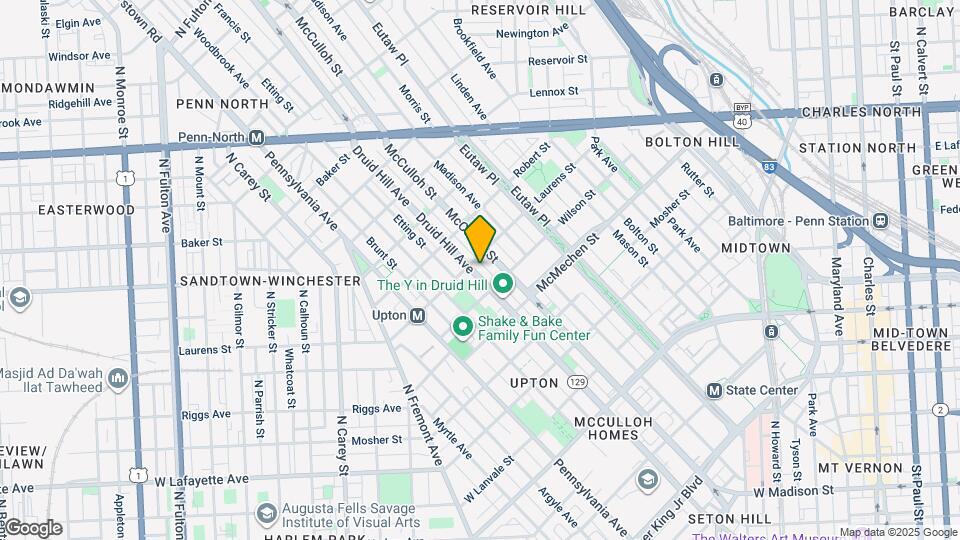 1729 Druid Hill Ave Map and Location Details