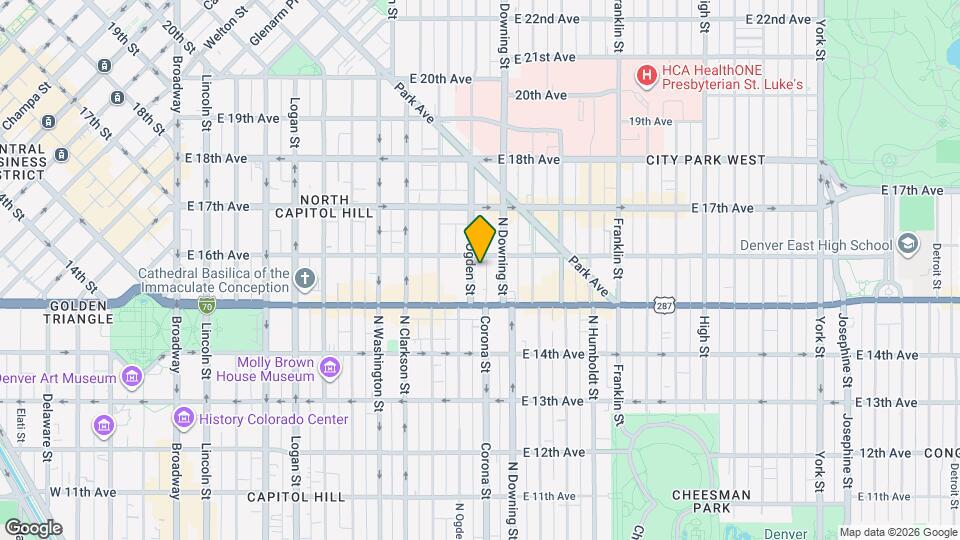 1560 N Ogden St Map and Location Details