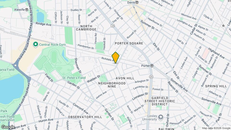 77 Walden St, Unit 2 Map and Location Details