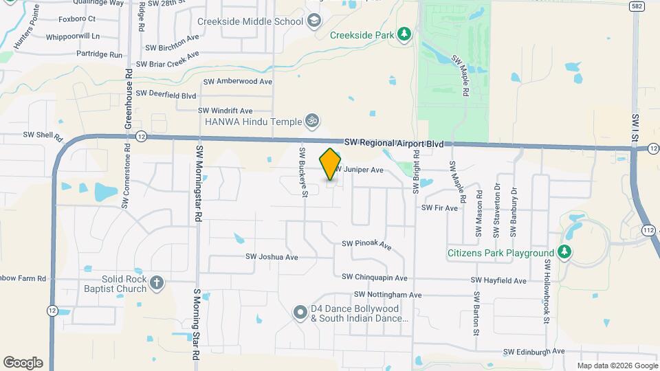3814 SW Peachwood Dr Map and Location Details