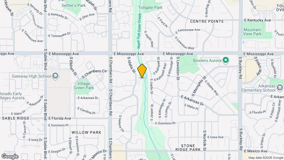 1234 S Idalia St Map and Location Details
