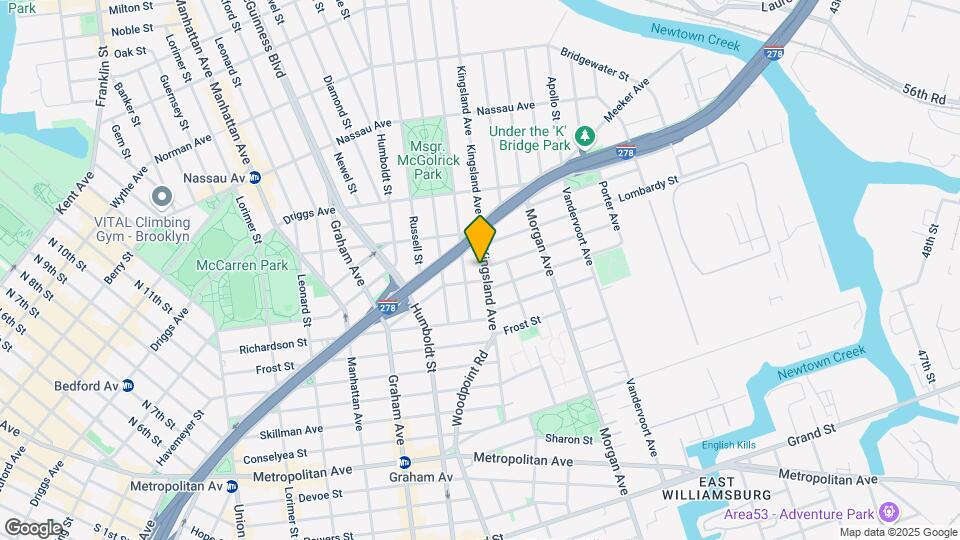125 Kingsland Ave Mapa y Detalles de la Ubicación