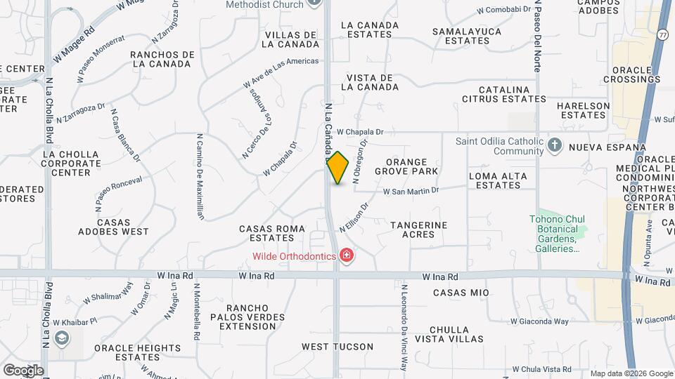 7424 N La Cañada Dr Map and Location Details