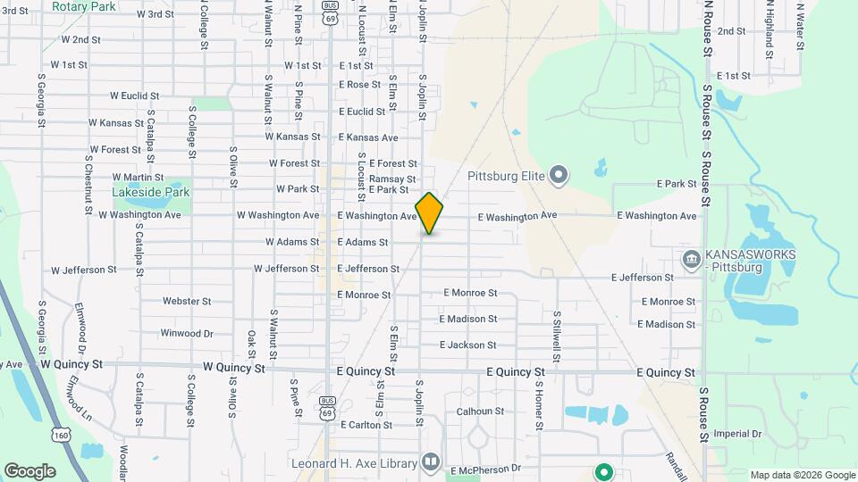 401 E Adams St Map and Location Details