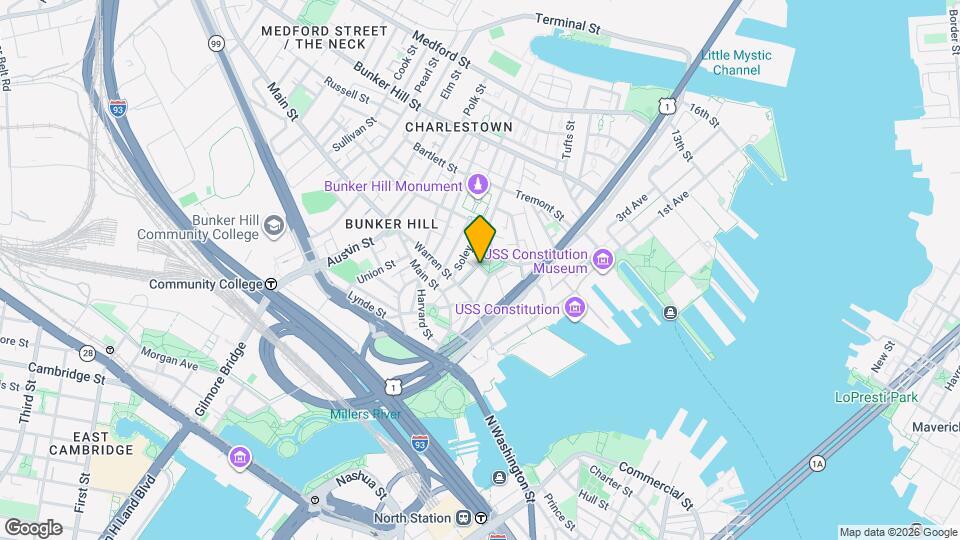 1 Common St Map and Location Details