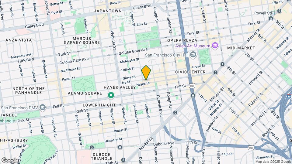 580 Hayes St, Unit 302 Map and Location Details