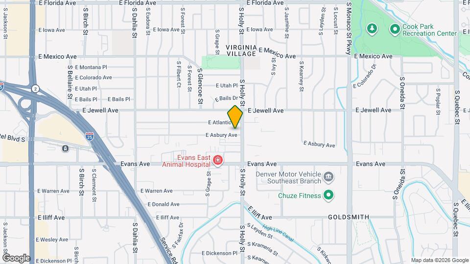 5557 E Asbury Ave Map and Location Details