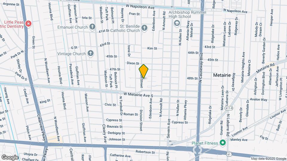 1115 Division Street Map and Location Details
