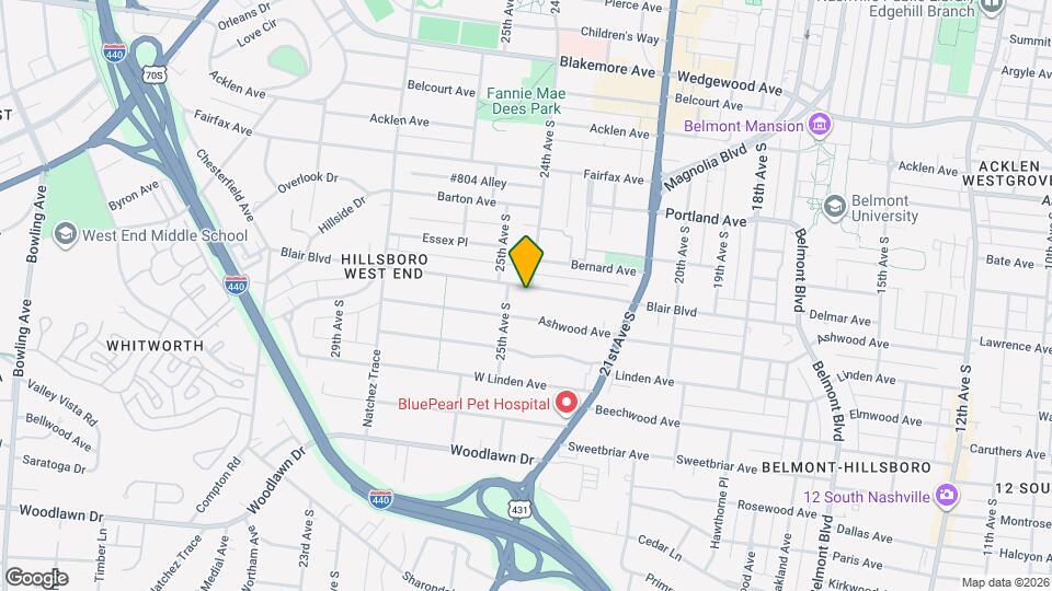 2231 Blair Blvd Map and Location Details