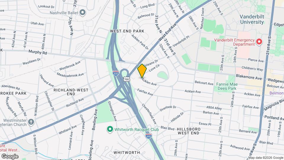 3351 Acklen Ave Map and Location Details
